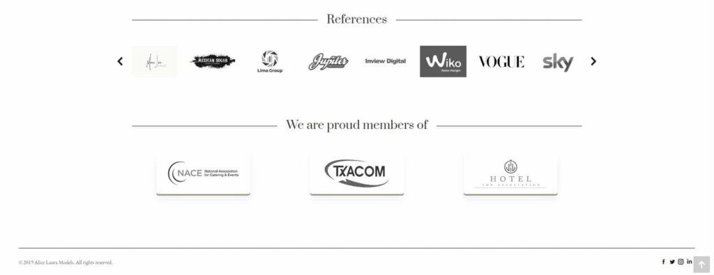 Alice Laura Models - Portfolio References