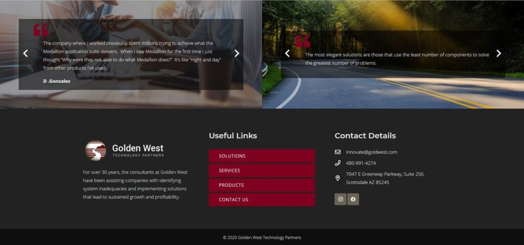 Golden West - Portfolio Footer