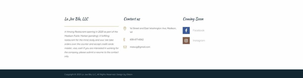 La Joe Bla LLC - Portfolio Footer