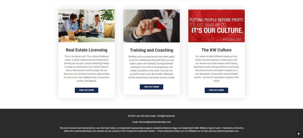 Lean Into Real Estate - Portfolio Footer