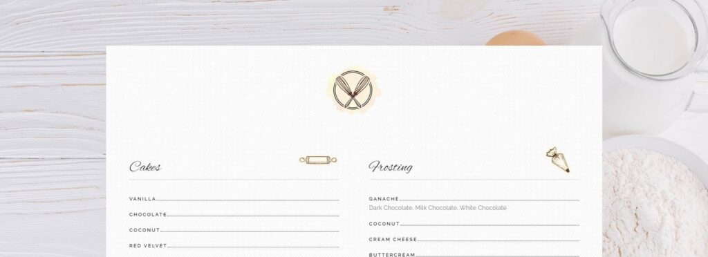 Maplewood Cakes - Menu