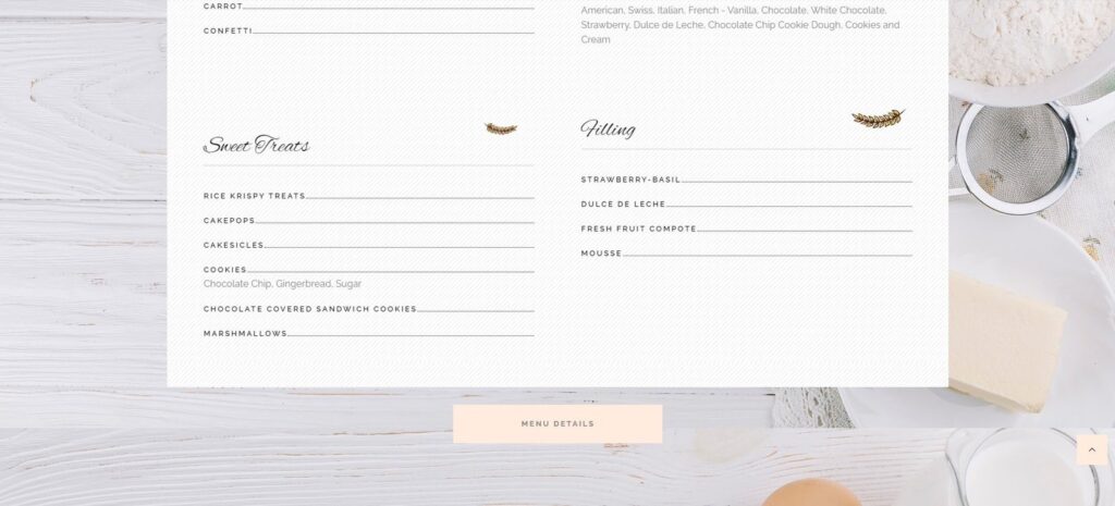 Maplewood Cakes - Menu 2